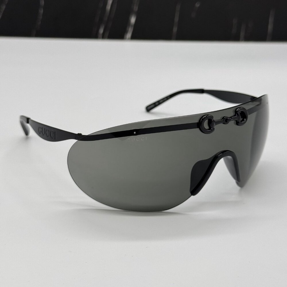 NEW GG1656S 001 GUCCI SHIELD MASK SUNGLASSES GUCCI - Picture 4 of 11
